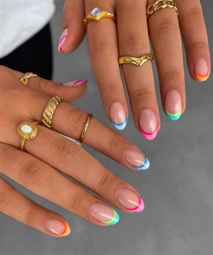 French en tonos pastel de colores