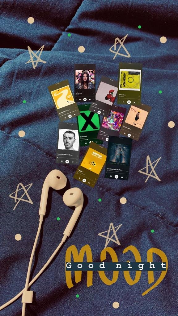 Auriculares sobre una tela con la palabra Mood