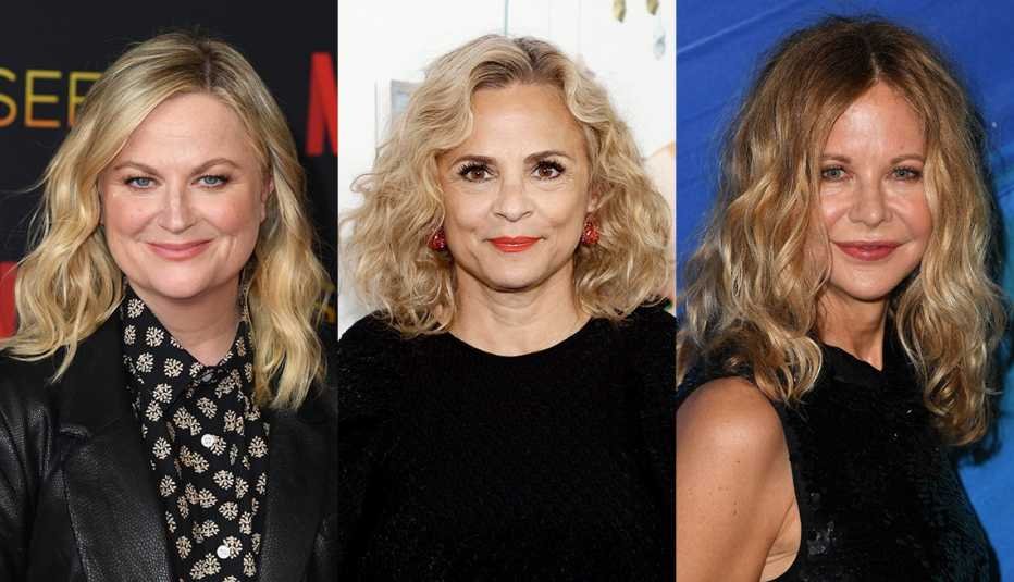 Tres mujeres con melena ondulada a la altura del hombro