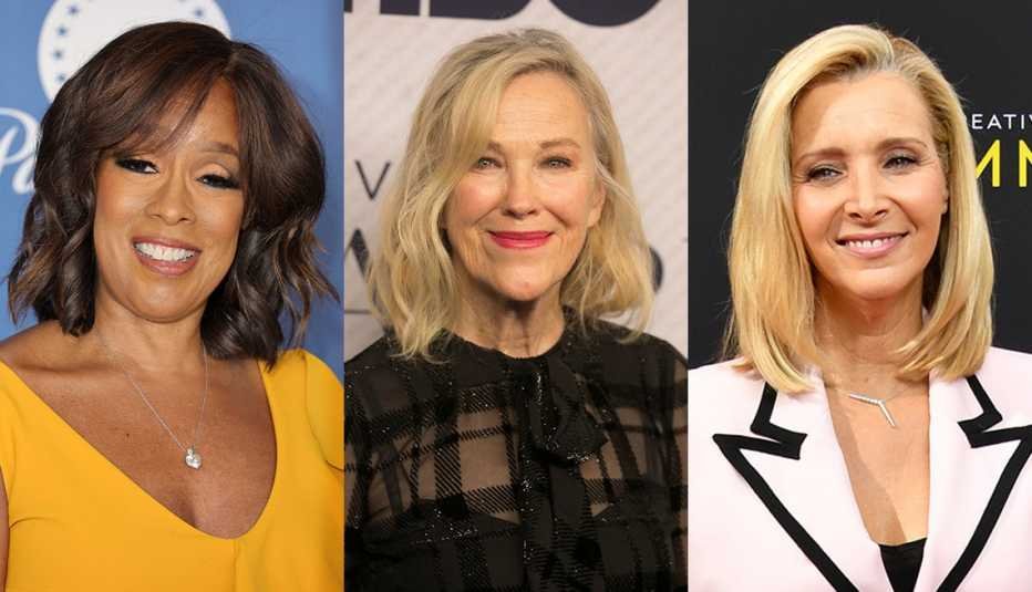 Tres mujeres con bob en tonos rubios y castaños
