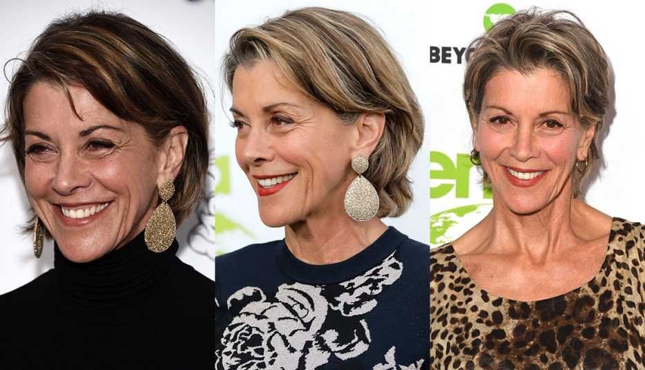 Tres mujeres con bob con capas en tonos castaños
