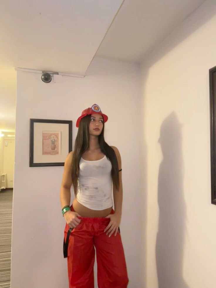 Disfraz sencillo con pañuelo rojo en la cabeza