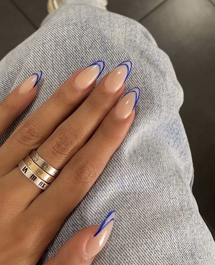 French azul de línea fina