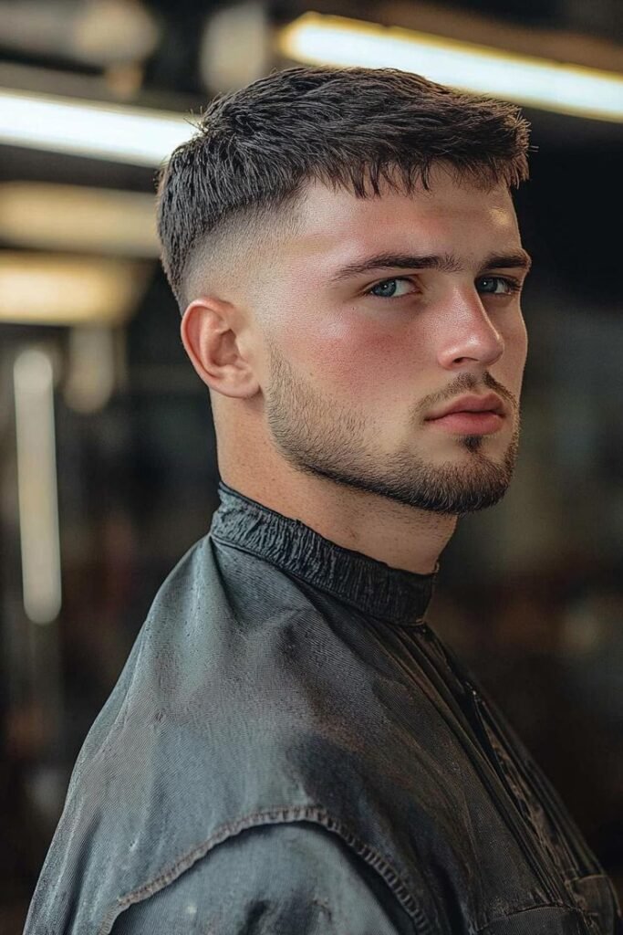 Corte de pelo para hombre: Degradado bajo con volumen en la parte superior