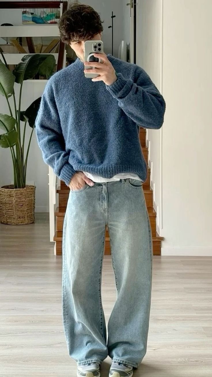35 Looks Con Jeans Anchos Para Chicos