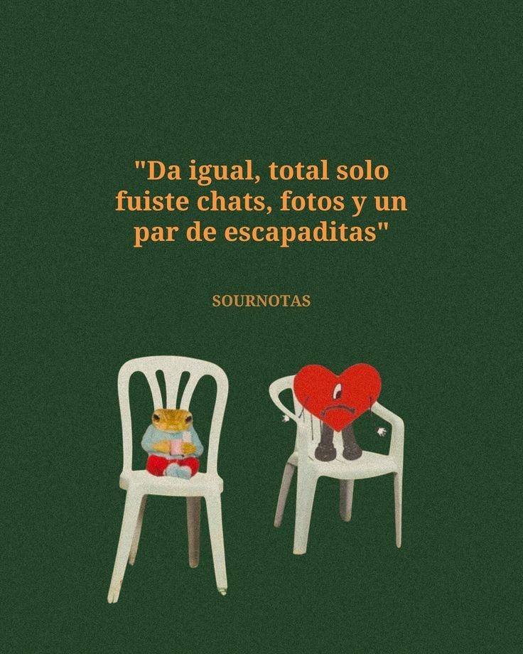 Ilustración de dos sillas con una frase sobre una relación