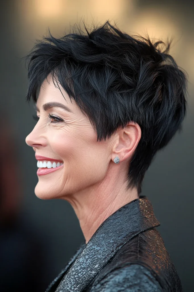 Pixie muy corto oscuro con textura