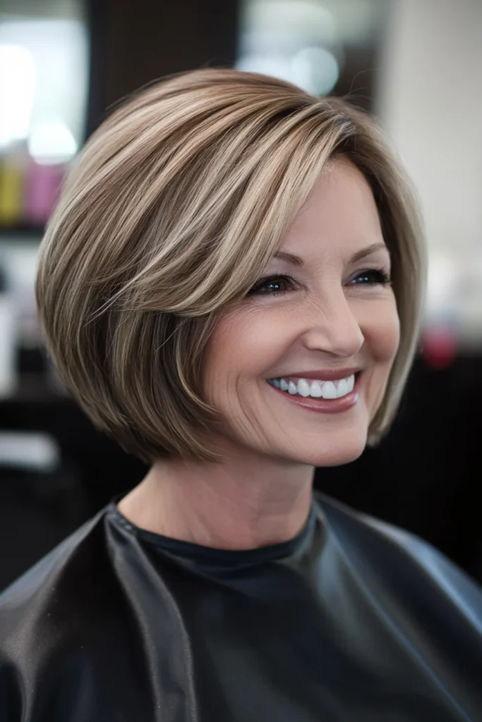 Bob rubio liso con mechas