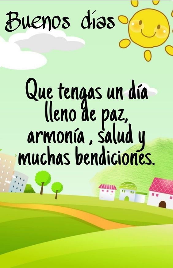 Paisaje ilustrado con un deseo de paz, armonía y salud