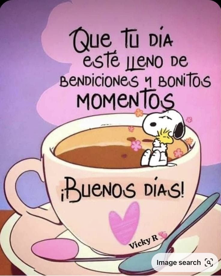 Taza de café ilustrada con el deseo de un día lleno de bendiciones