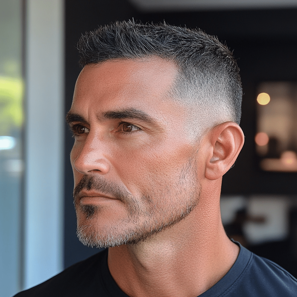 Corte corto tipo césar con degradado