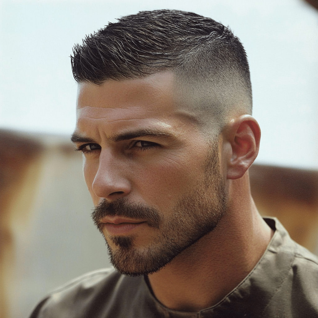 Corte militar con degradado alto