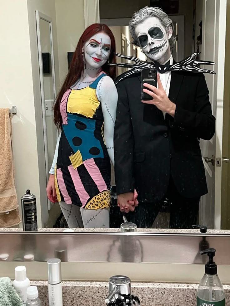 Disfraz de pareja para Halloween: Jack y Sally, Pesadilla antes de Navidad