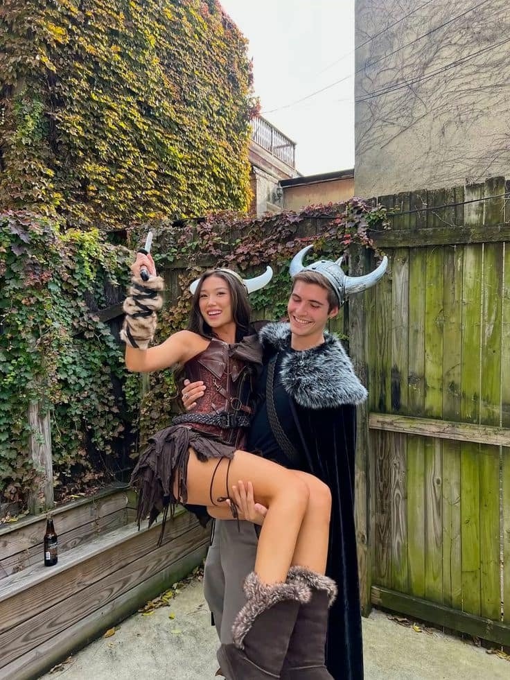 Disfraz de pareja para Halloween: Vikingos