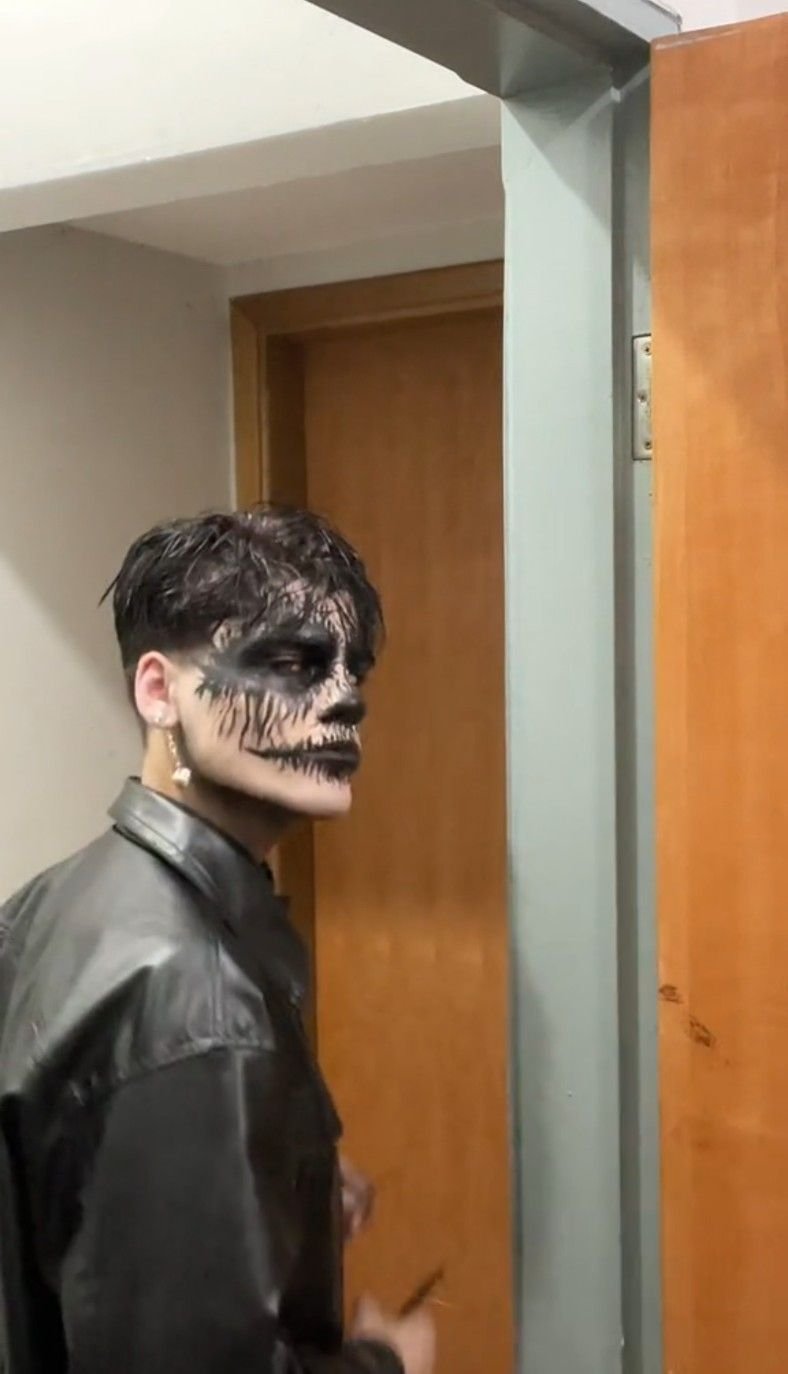 Disfraz de Halloween para hombre: Calavera con cazadora de cuero